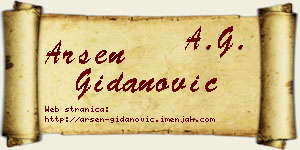 Arsen Gidanović vizit kartica